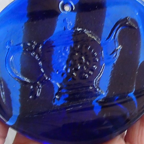 Colette Glass Designs Teapot Window Suncatcher Lead Crystal Ornament Cobalt Blue - Picture 6 of 7